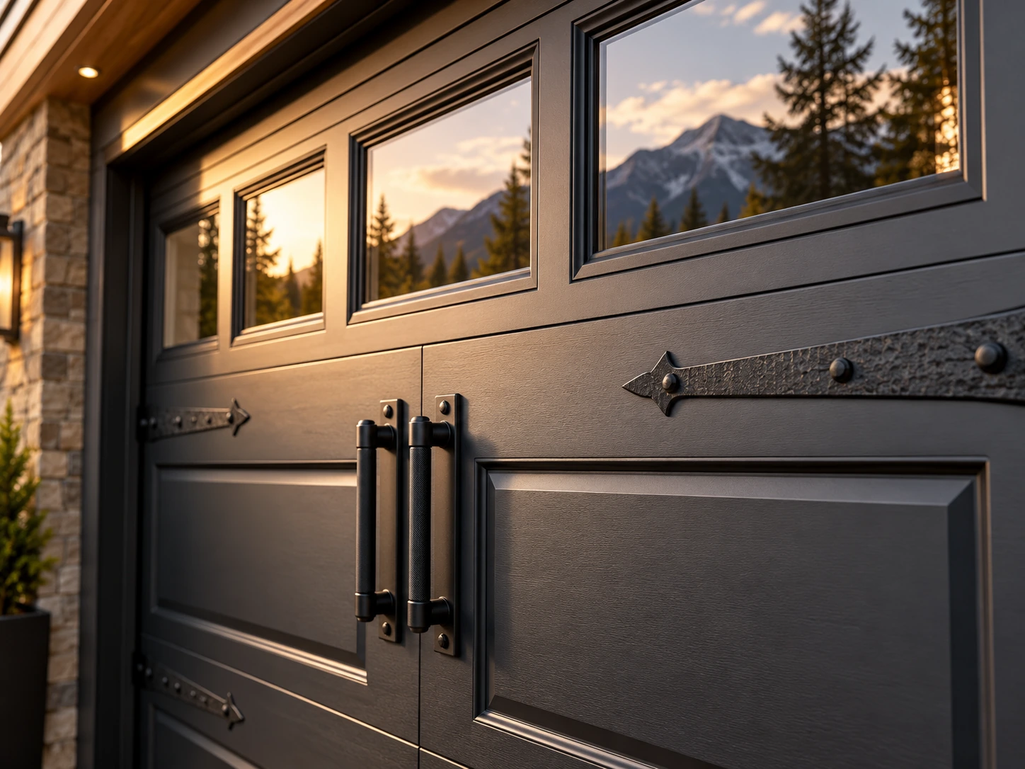 Close Detail Of Premium Garage Door Hardware And Design