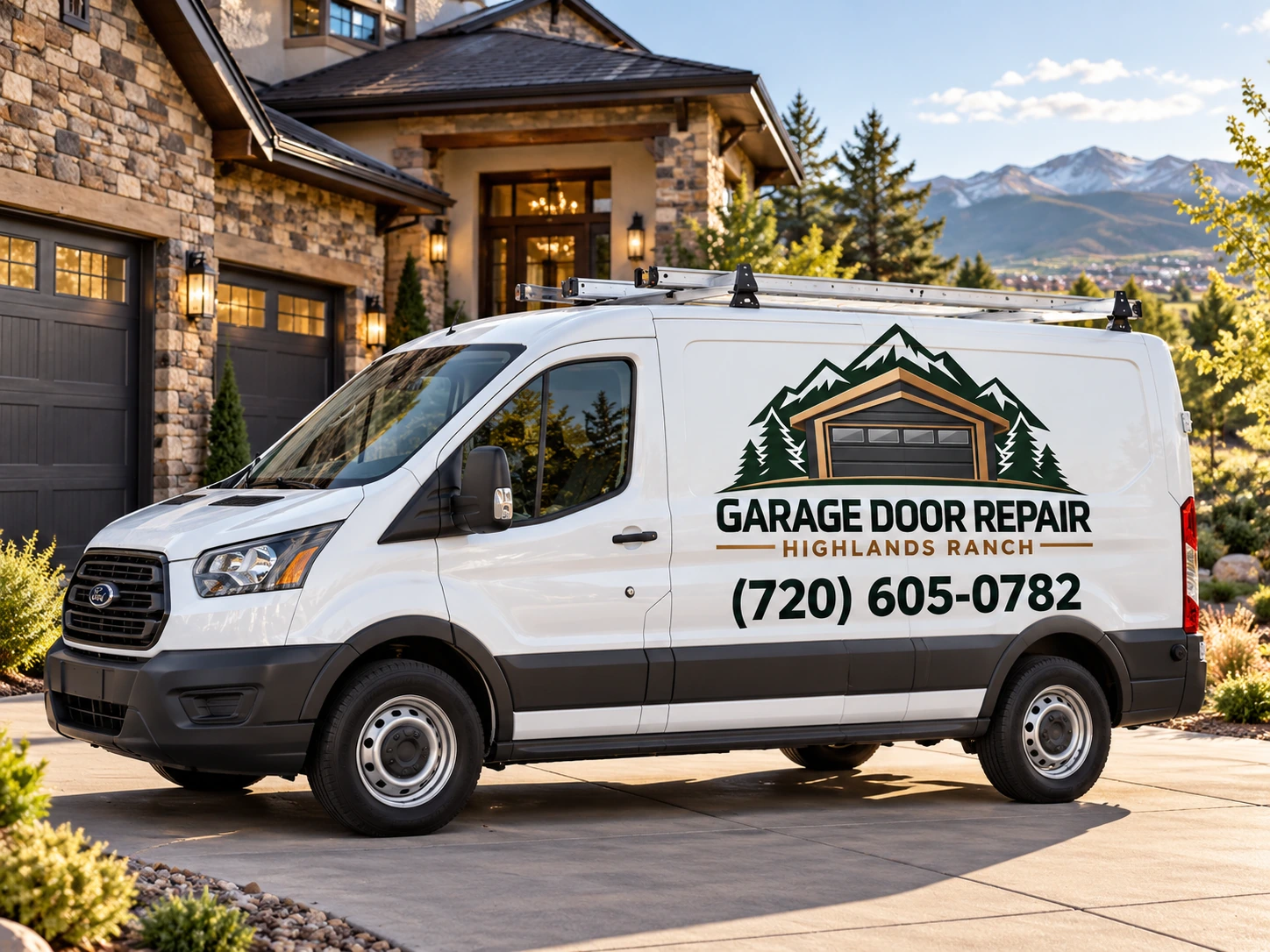 Branded Service Van At A Luxury Home