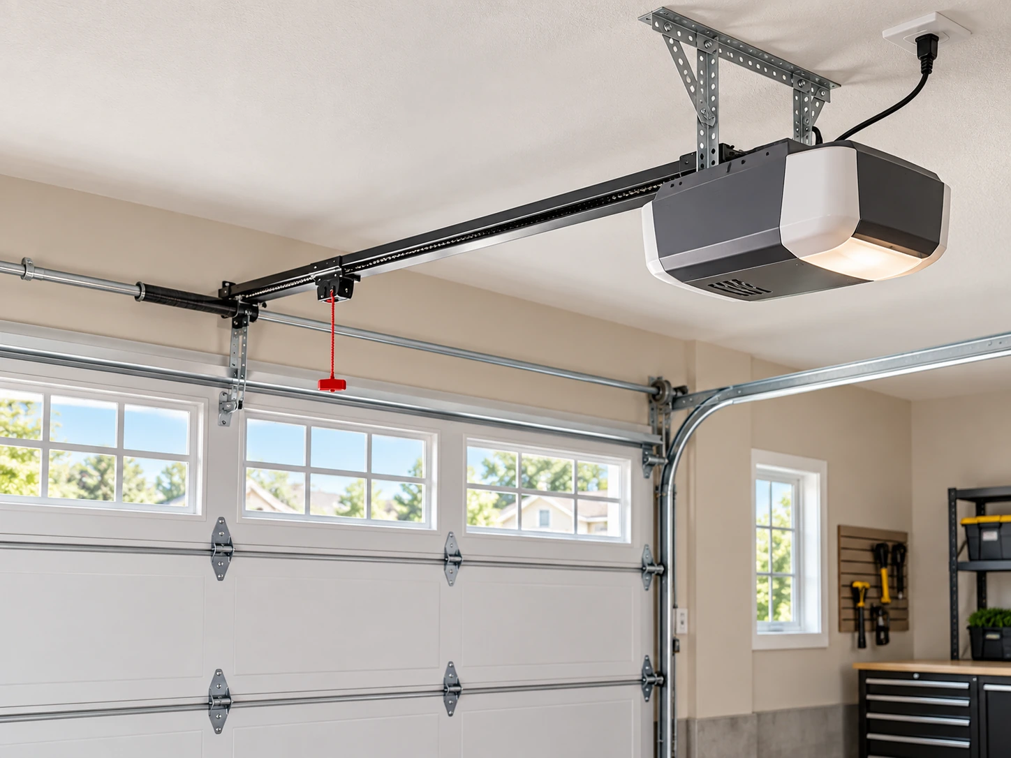 Modern Garage Door Opener Detail