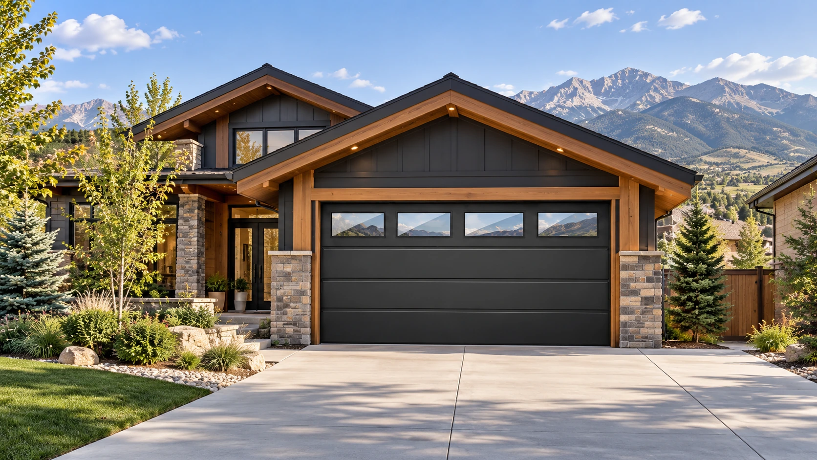 Modern Highlands Ranch Style Home With Beautiful Garage Door